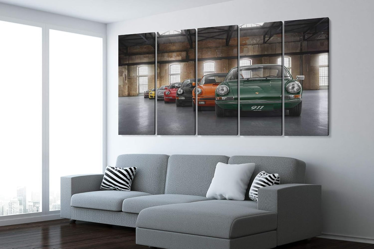 Porsche Car 911 Color Revolution Canvas Art Print Picture Wall Home Decor - Various Sizes (5 Pieces Medium)