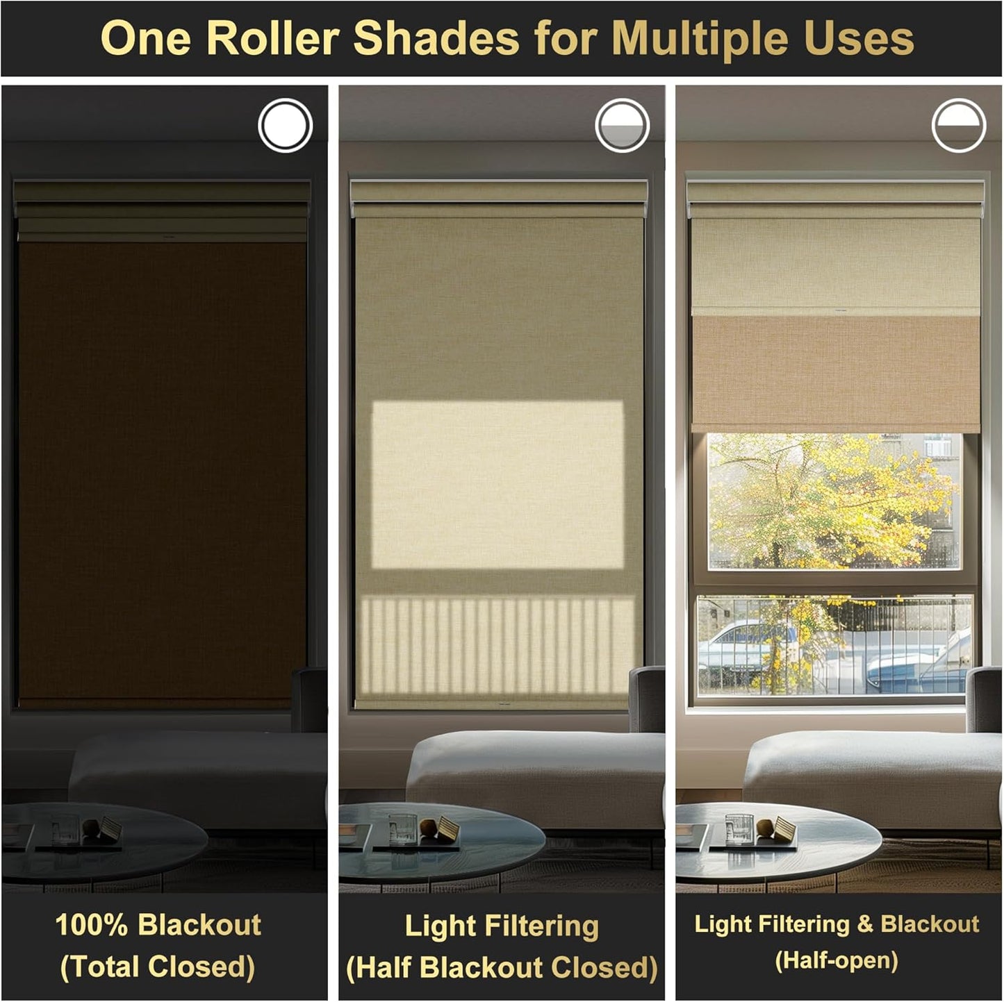 BERISSA Cordless Dual Roller Shades with Cassette Valance,Double Window Shades Blackout and Light Filtering Shades,Day and Night Roller Shades for Home Office Door.Linen Beige.29 W x 64" H