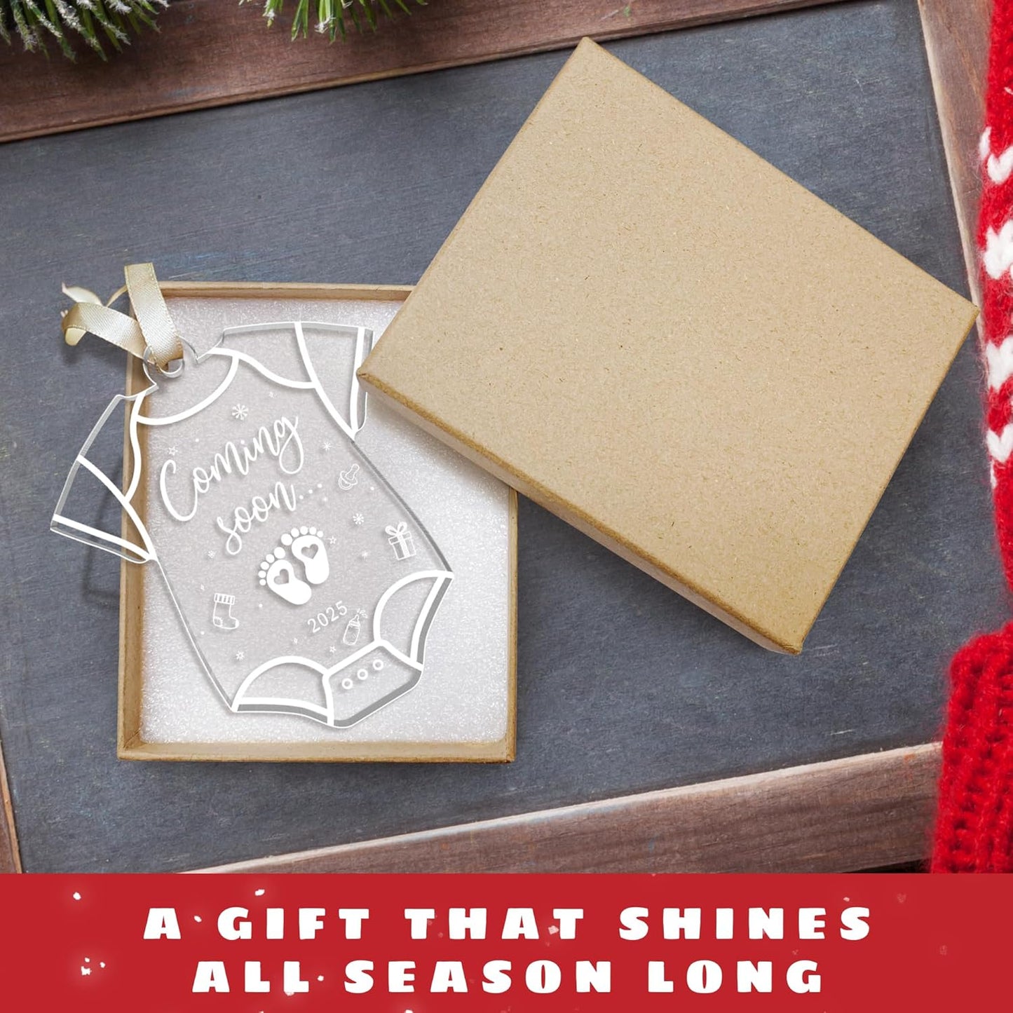 Expecting Baby Ornament 2025 - Pregnancy Announcement for Husband, Grandparents, Family, Aunt - Gifts for Expecting Parents, Expecting Parents to Be Unique Gifts 2025 - Acrylic Ornament