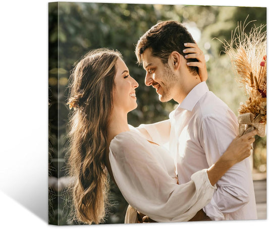 WayToLight Custom Canvas Prints with Your Photos Framed Personalized Picture Canvas Prints Wall Art Ideal for Home Decor Christmas Family Gifts (24" x 24")