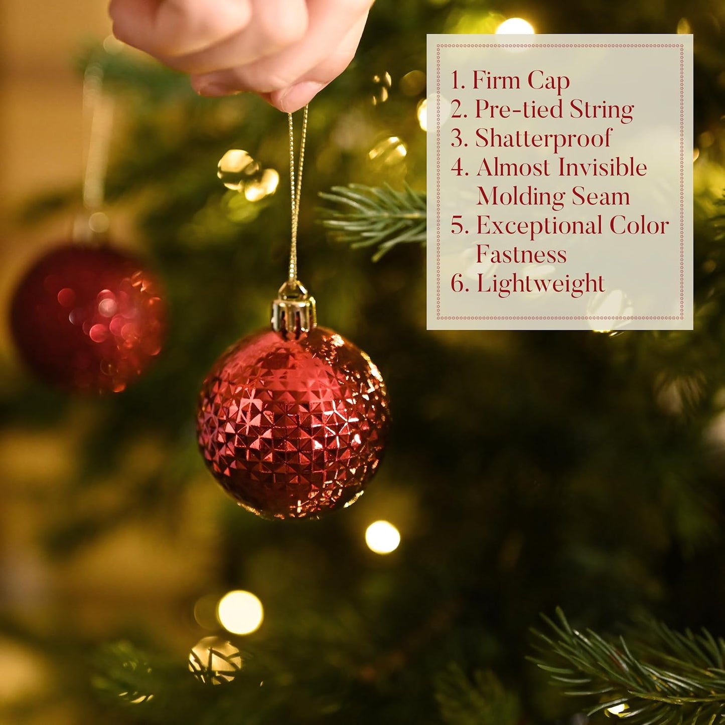 Valery Madelyn Christmas Tree Decorations Ornament Set for Fall Halloween, 50ct 2.36 Inches Burgundy Red Shatterproof Christmas Ball Ornaments Hanging Xmas Holiday Party Decor