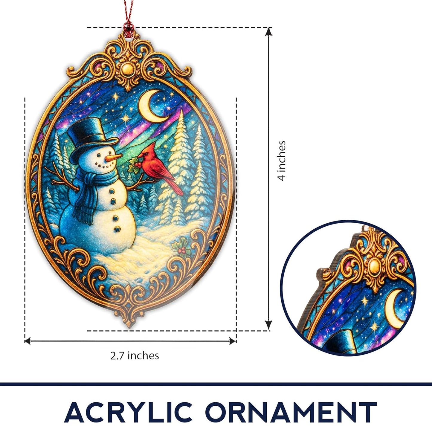 Christmas ornament 2025, snowman ornaments for christmas tree, xmas ornament, acrylic christmas ornaments, Snowman Decoration, Suncatcher Effect stained glass window hanging, car hanging