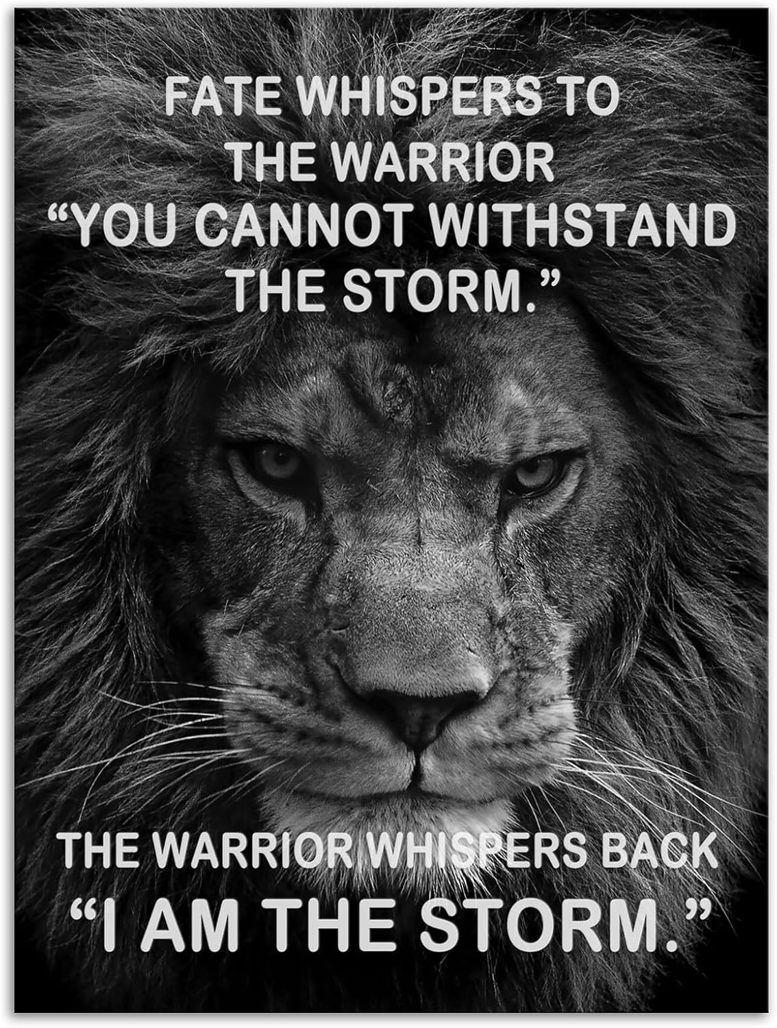 Motivational Canvas Wall Art Inspirational I Am The Storm Posters Modern Inspiring Quotes Success Pictures Positive Paintings Prints Artwork Home Wall Decor Office Gym Framed[18" W x 24" H]