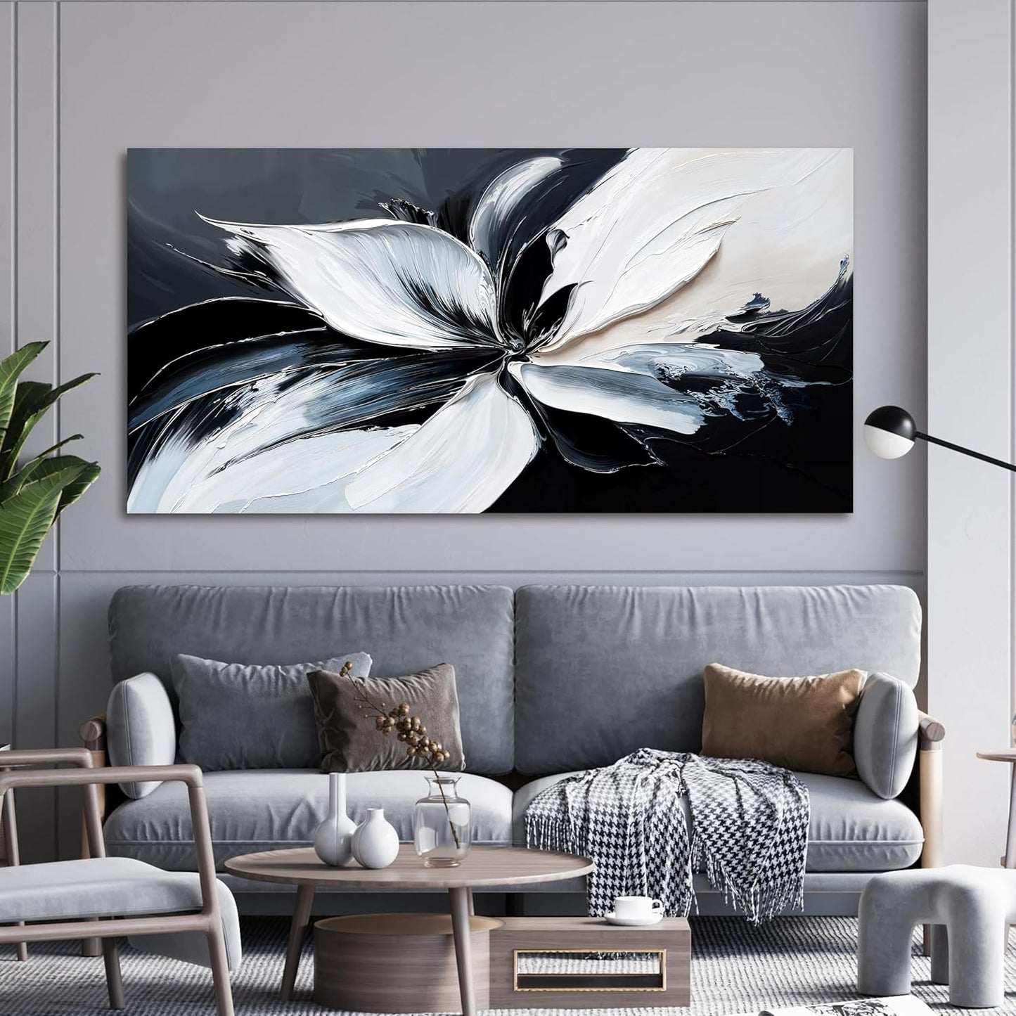 AIXMGSJS Canvas Wall Art Decor Large Modern Wall Art Black and White Wall Art Prints Abstract Canvas Art Wall Decor Wall Art Pictures for Living Room Artwork for Walls Home Office Decor 29" X 58"