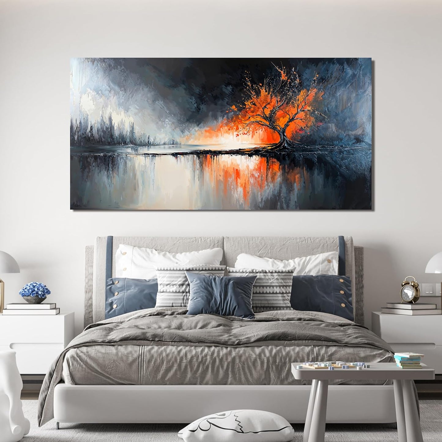 Large Wall Art Decor Black and White Canvas Wall Art Prints Modern Tree of Life Wall Art Abstract Canvas Art Wall Decor Canvas Pictures for Living Room Artwork for Walls Home Office Decor 29" X 58"