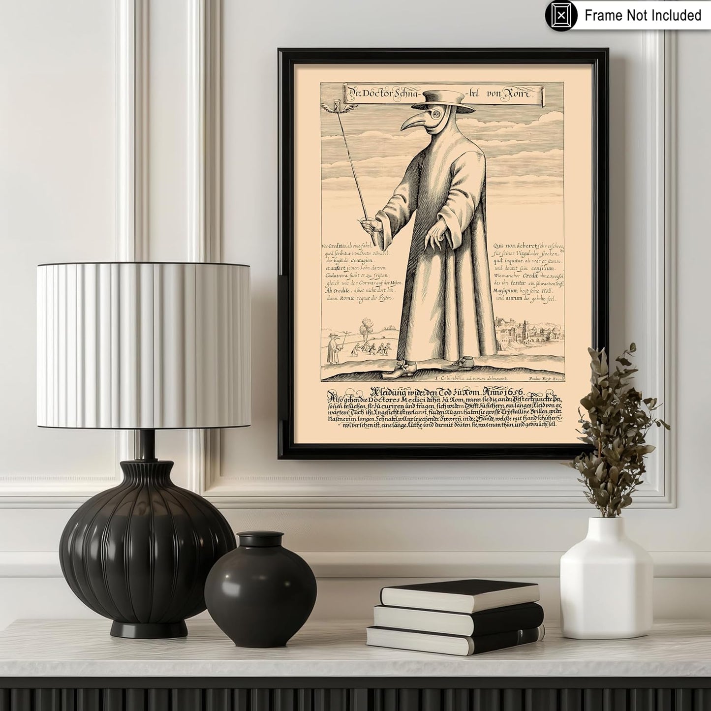 Poster Master Vintage Doctor Schnabel from Rome Poster - Retro Plague Doctor Print - Medieval Art - Gift for Men & Women - Great Wall Decor for Dorm, Living Room or Bedroom - 8x10 UNFRAMED Wall Art