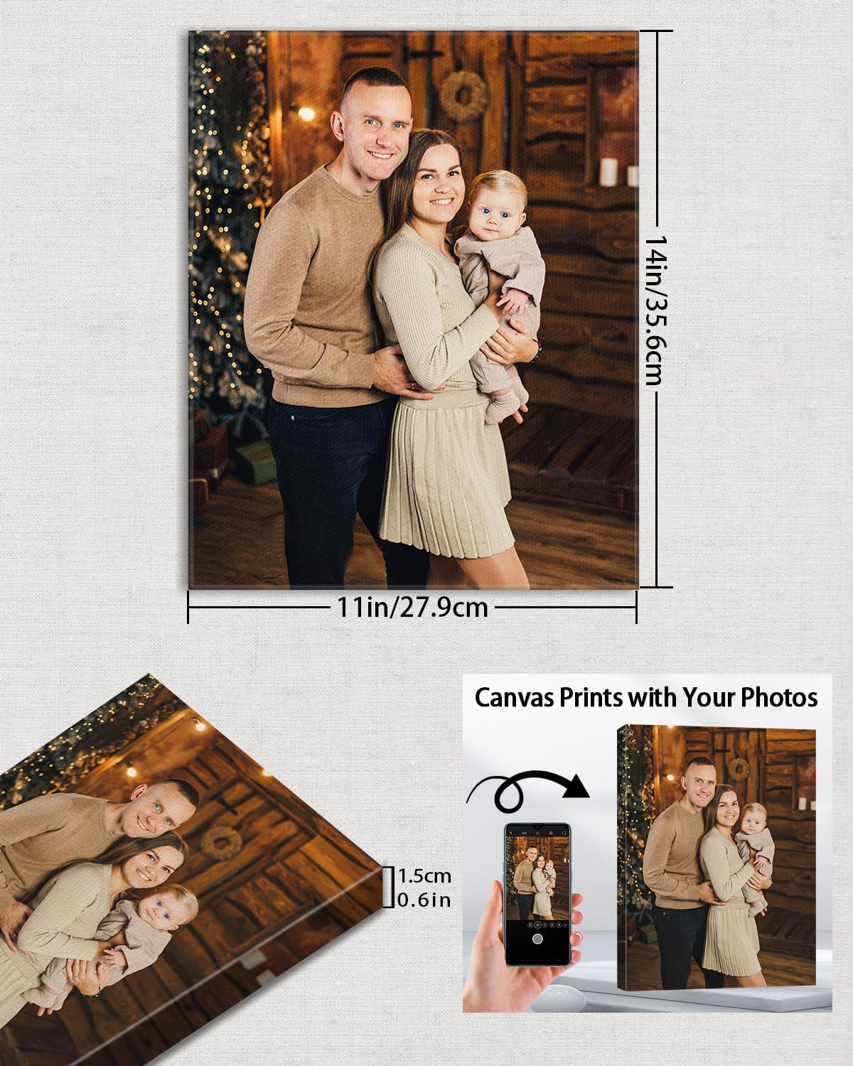 AbcCustomize Custom Canvas Prints,Transform Your Memories into Beautiful Art with Personalized Photo on Canvas,Personalized Canvas Wall Art for Home Decor, Gifts, and Keepsakes