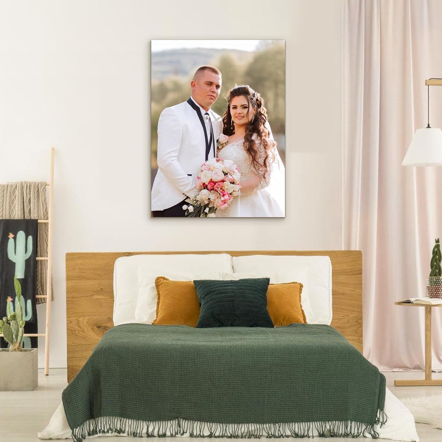 Custom Canvas Prints with Your Photos- Personalized Print Canvas Pictures, Custom Wall Art Gift for Living Room, Bedroom, Wedding Family Baby Pets Framed 12 x 16 inche