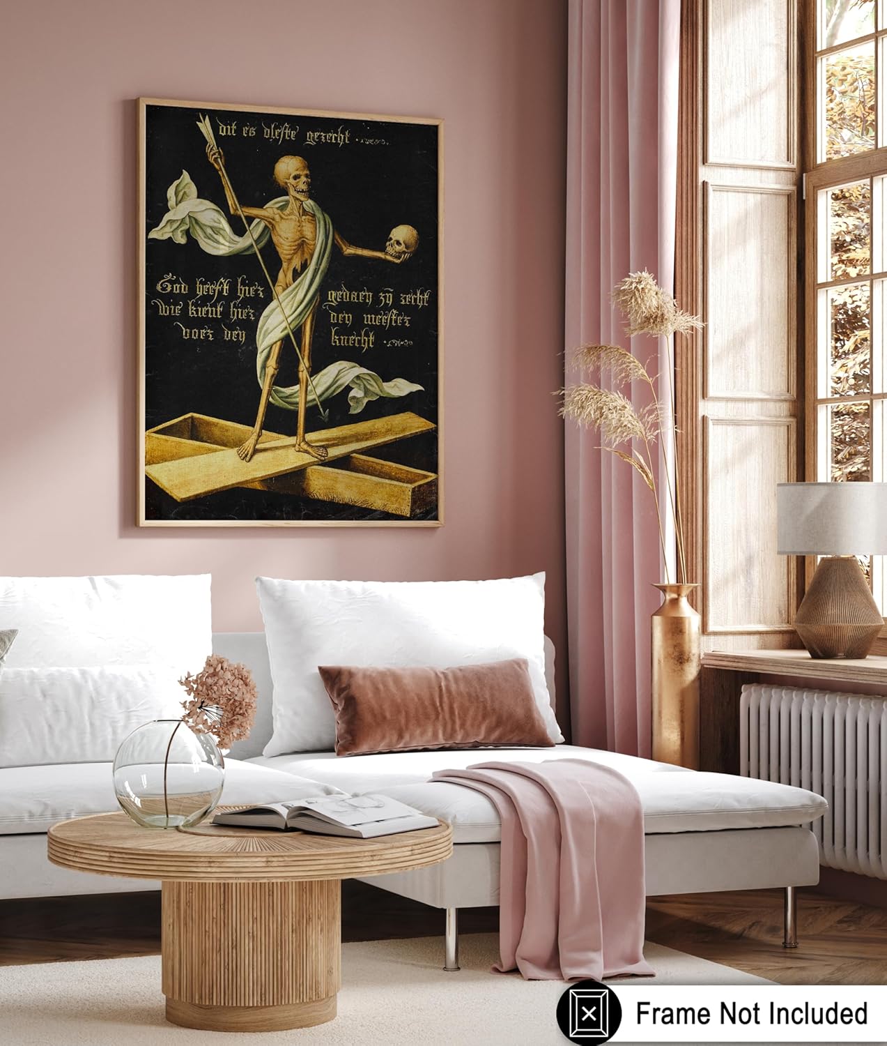 Poster Master Vintage Allegory of Life and Death Poster - Retro Skeleton Print - Halloween Art - Gift for Men & Women - Gothic Wall Decor for Dorm, Living Room or Bedroom - 16x20 UNFRAMED Wall Art