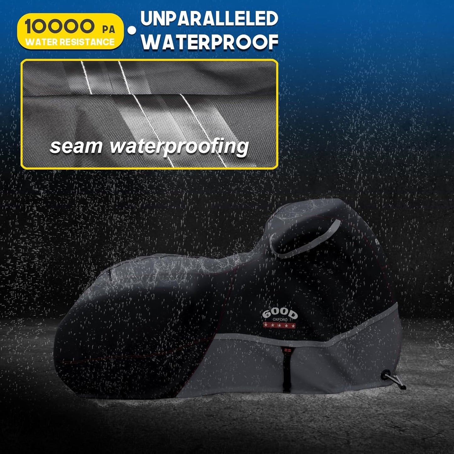 Rosefray Motorcycle Cover 600D Waterproof for Touring Models Harley Davidson Road King,Road Glide,Street Glide, Electra Glide,Low Rider-ST Indoor & Outdoor Storage Gray