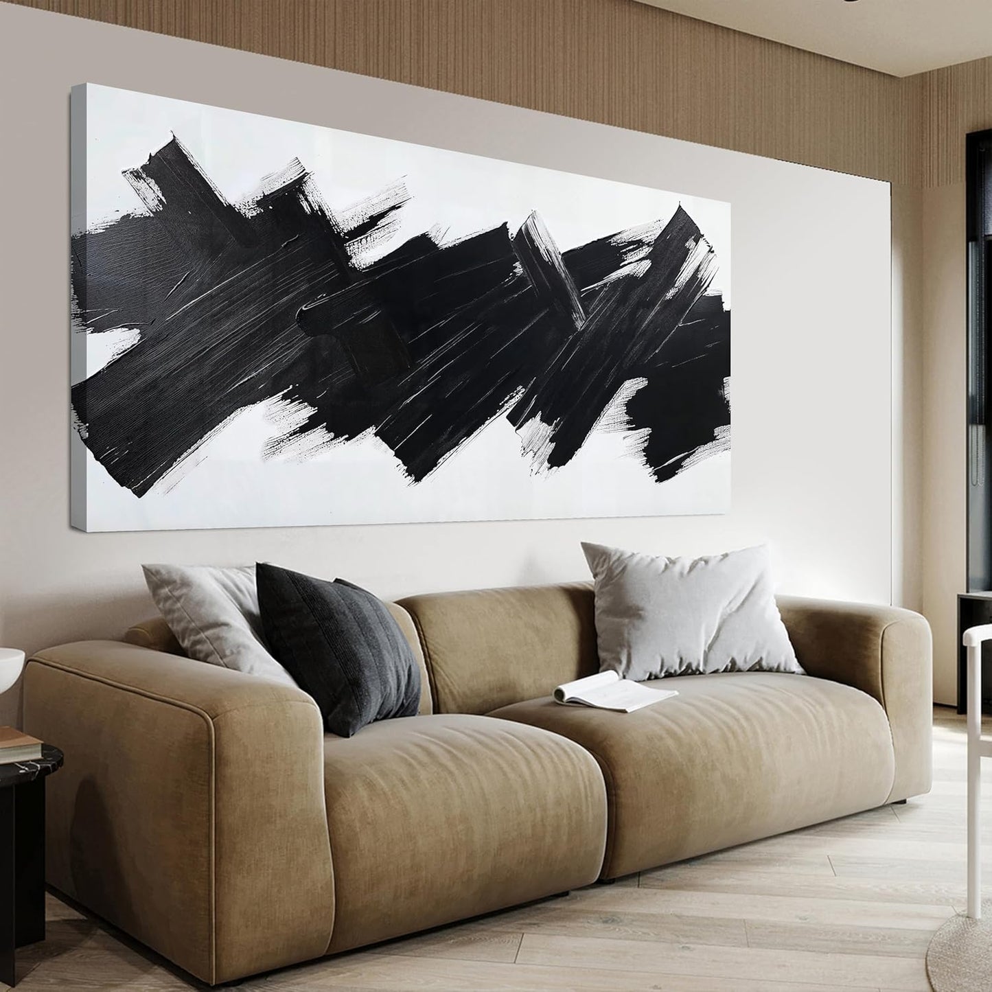 Abstract Wall Art Decor Modern Large Wall Art For Living Room Black Canvas Wall Art Large Artwork for Walls Abstract Canvas Art Canvas Print Art Work For Home Kitchen Office Wall Decor 29" X 58"
