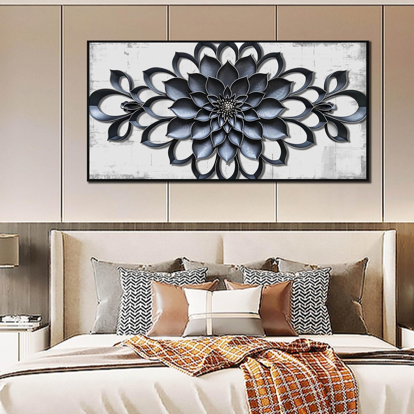 Modern Wall Art for Living Room Large Size - Minimalist Flower Canvas Wall Art for Bedroom - Large Picture Frames for Wall Size 29" x 59"