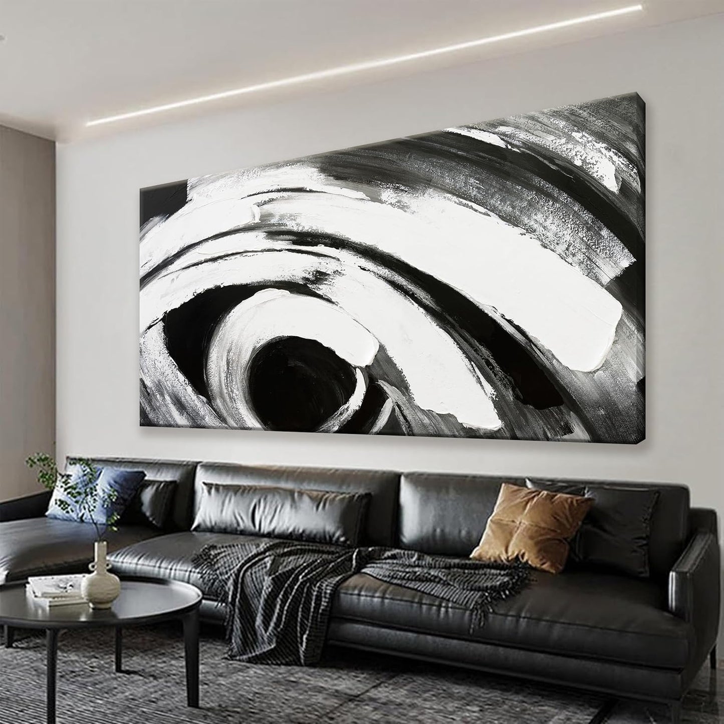 TAIJXAGSG Abstract Wall Art Black And White Wall Art Home Wall Decor Artwork Modern Canvas Art Wall Decor Painting Prints Pictures For Bedroom Office Artwork 20" X 40"