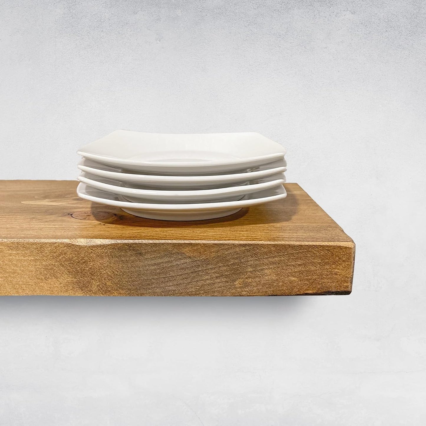 URBANDI, Rustic Floating Shelves, Set of 2, Hidden Bracket, Solid Wood, Heavy Duty, Wall Mounted Shelves, (Brown, 60Wx6D)