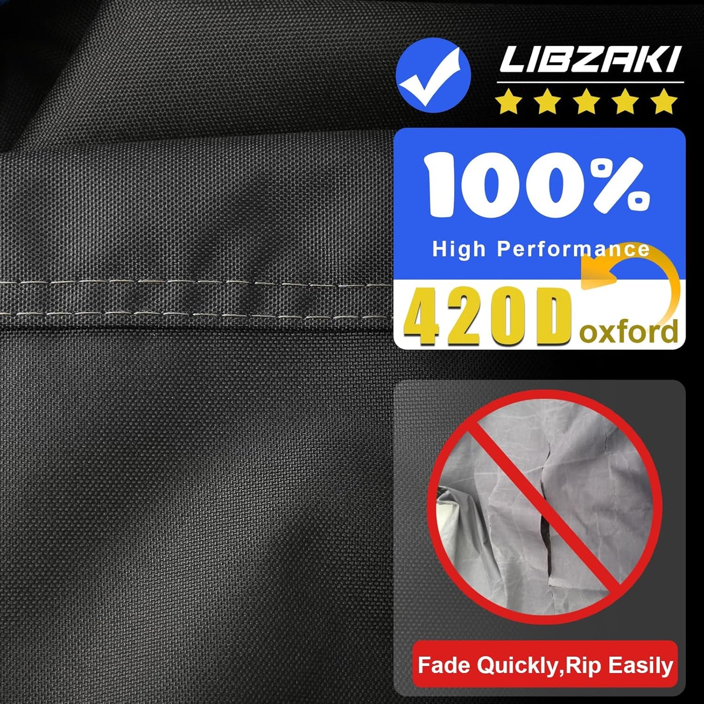 Motorcycle Cover 420D Heavy Duty All Season Universal Weather Waterproof Outdoor Protection 86" XL Vehicle Cover/Black