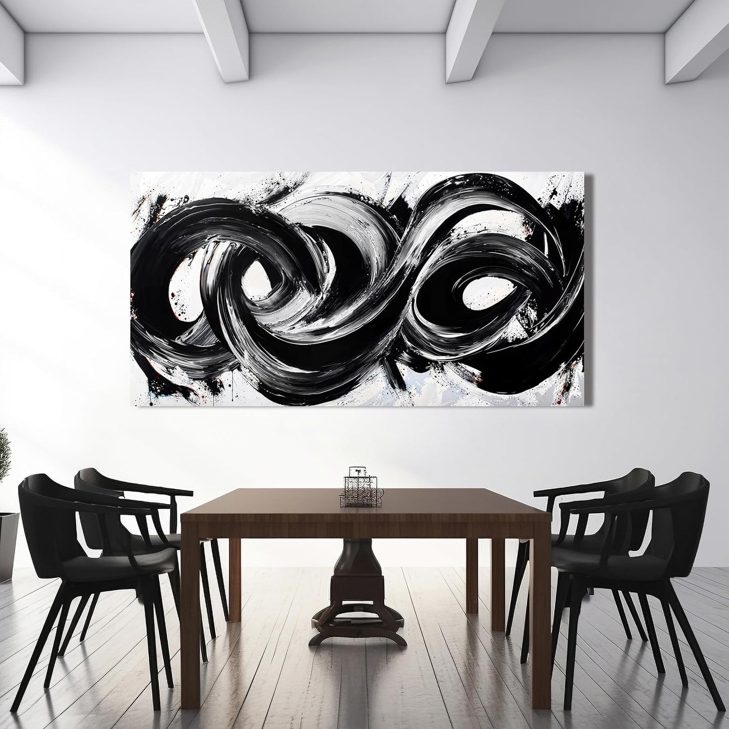 Abstract Wall Art Decor Wall Pictures for Living Room Abstract Canvas Art Wall Decor Large Black and White Wall Art Prints Oversized Minimalist Wall Art Decorations Bedroom Home Wall Art Decor 29" X 58"