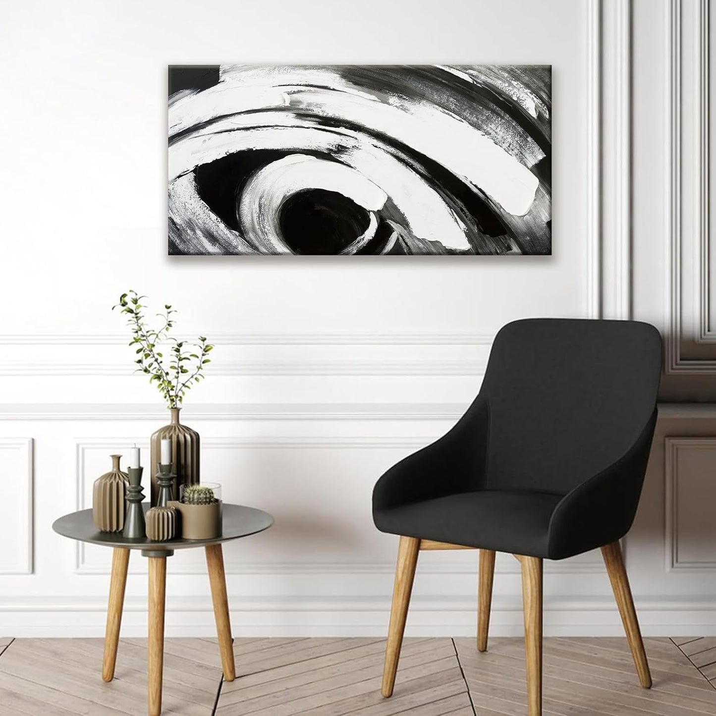 TAIJXAGSG Abstract Wall Art Black And White Wall Art Home Wall Decor Artwork Modern Canvas Art Wall Decor Painting Prints Pictures For Bedroom Office Artwork 20" X 40"