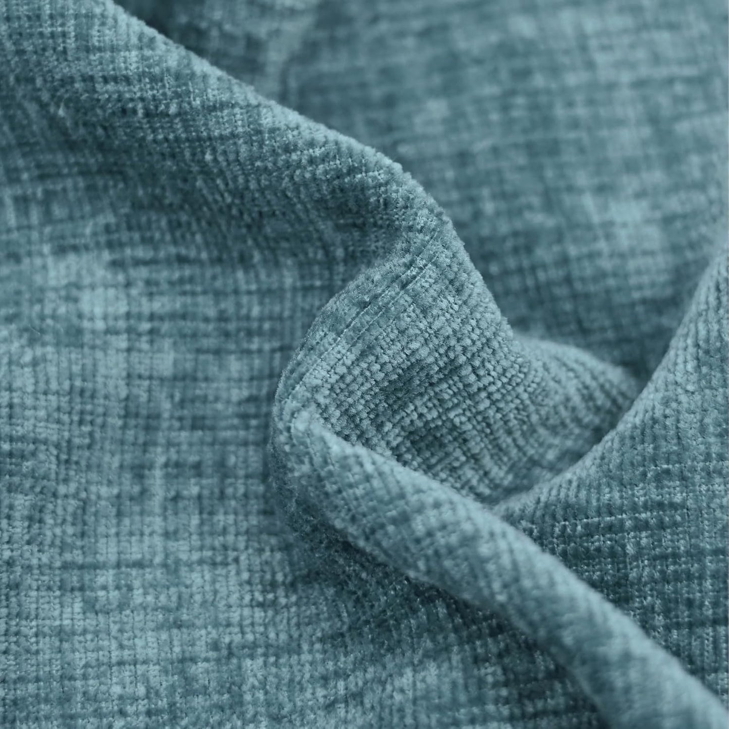 CaliTime Throw Pillow Covers Decorative 24 X 24 Inches Pack of 2 Cozy Chenille Cushion Cases for Couch Sofa Bed Living Room Home Smoke Blue