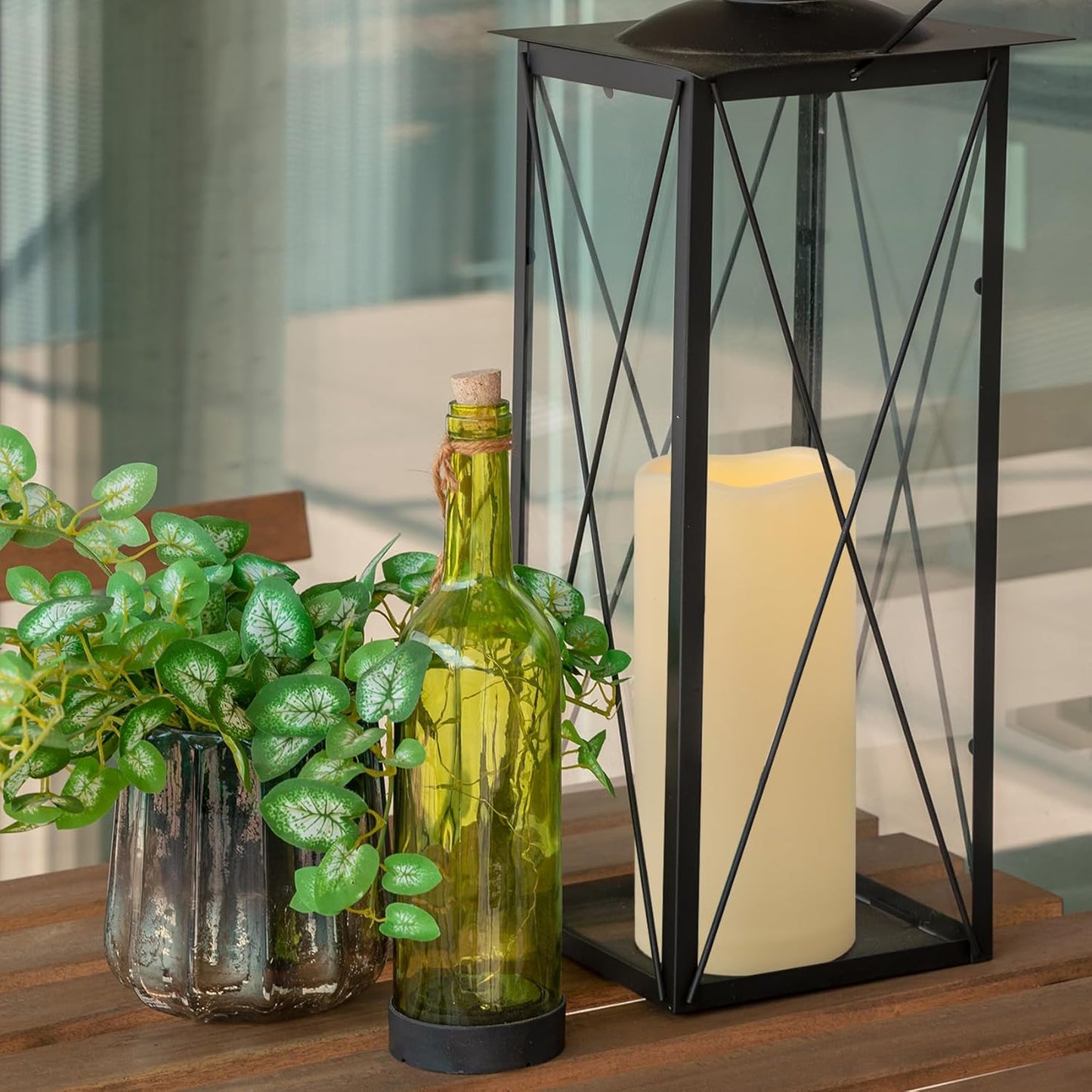 3" x 7" Outdoor Flameless Candles with Remote and Timer, Battery Operated Flickering LED Flameless Pillar Candles for Wedding Home Decoration, Ivory, Plastic, 1 Pack