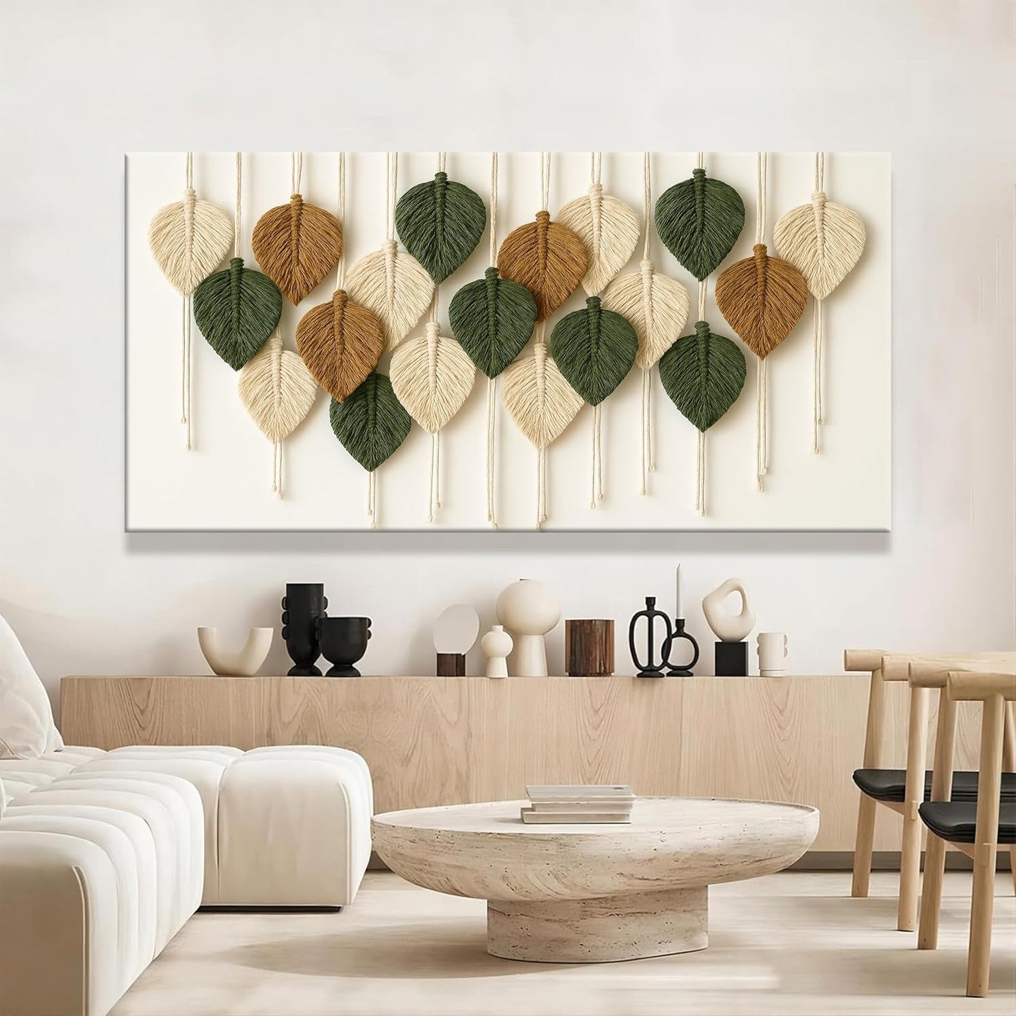 Tsomzxng Large Boho Wall Art Living Room Chic Home Wall Art Modern Multicolor Leaves Feather Canvas Wall Art Decor Picture For Bedroom Apartment Kitchen Ready To Hang 29" W X 58" L