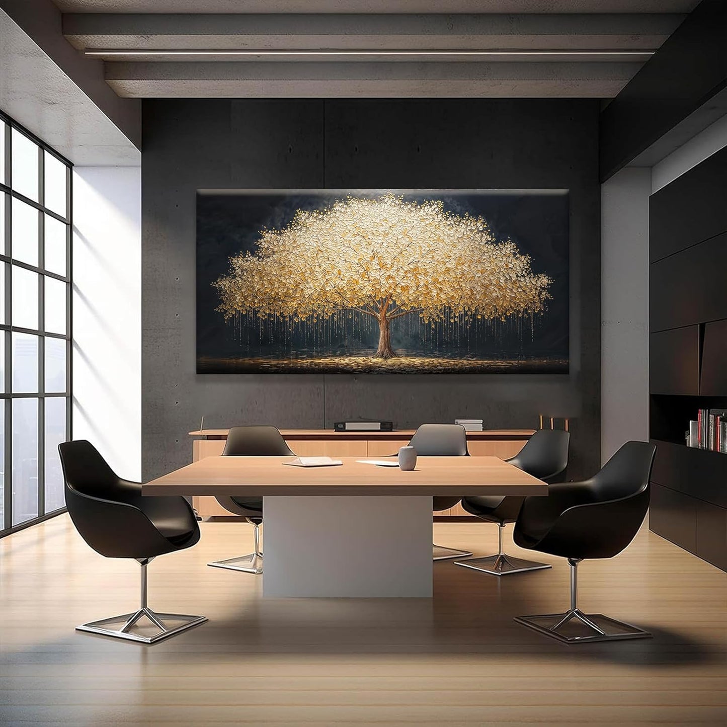 Tsomzxng Abstract Wall Art Gold Tree Of Life Artwork Canvas Art Wall Decor Painting Prints Gold Tree Large Abstract Wall Decor Picture For Living Room Bedroom Home Office Artwork 29"X 58"