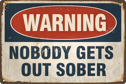 Vintage Tin Sign Retro Metal Funny Warning Signs for Home Decor Stylish Wall Art Plaques Gift for Bathroom Kitchen and Gothic Wall Decor in Every Room 12x8 in