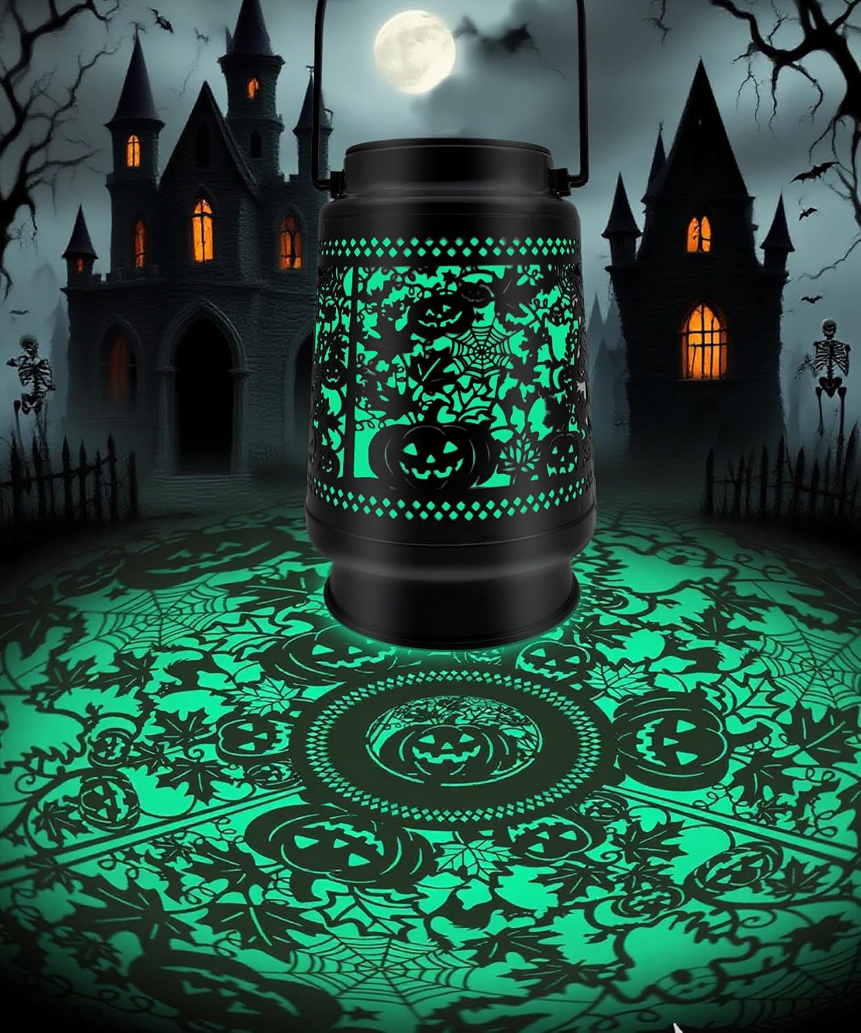 Halloween Decorations Solar Lanterns Outdoor Waterproof Scary Pumpkin Lights for Garden, Patio, Yard, Lawn Porch Halloween Decor Hanging Solar Lights Unique Gifts for Outdoor Decor