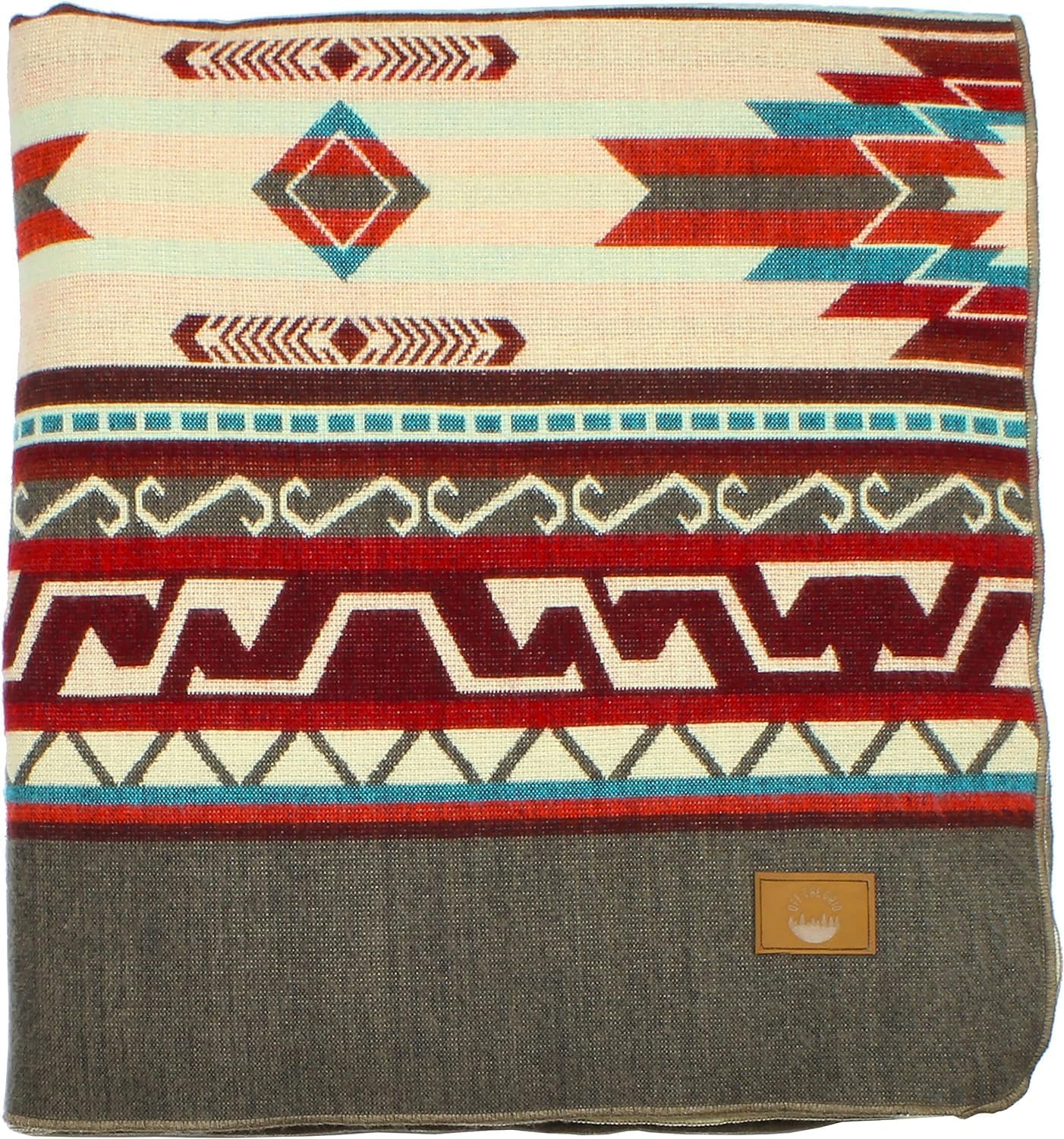 Inca Aztec Throw, Queen, King Blanket | Southwest Indian Navajo Boho Style | Native Cover for Camping, Bedding, Couch, Vanlife | Faux Alpaca, Lightweight, Hypoallergenic (Chimborazo Beige, King)