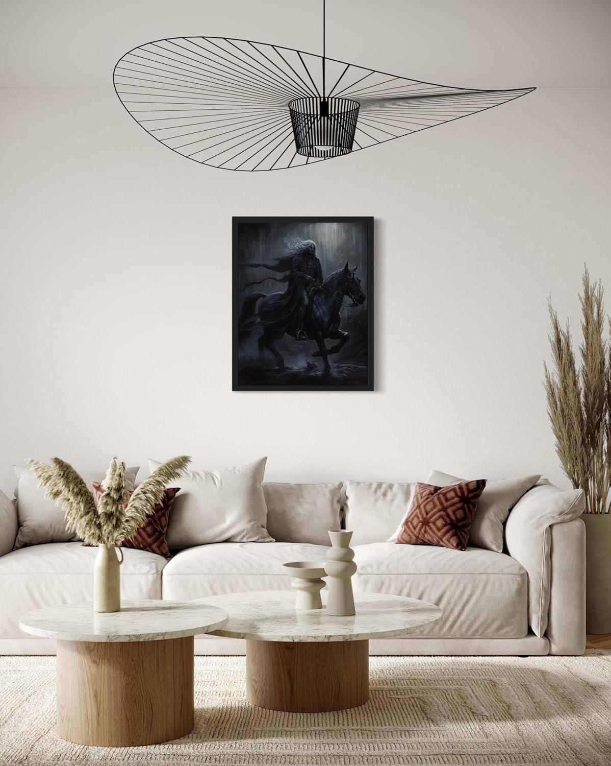 Black Dark Knight Poster Art Print, Halloween Scary Vintage Wall Art Academia Spooky Painting Decoration for Horror Prints, Gothic Posters Bedroom Decor 89 (Black Dark Knight, 16 x 20 inches, Unframed)