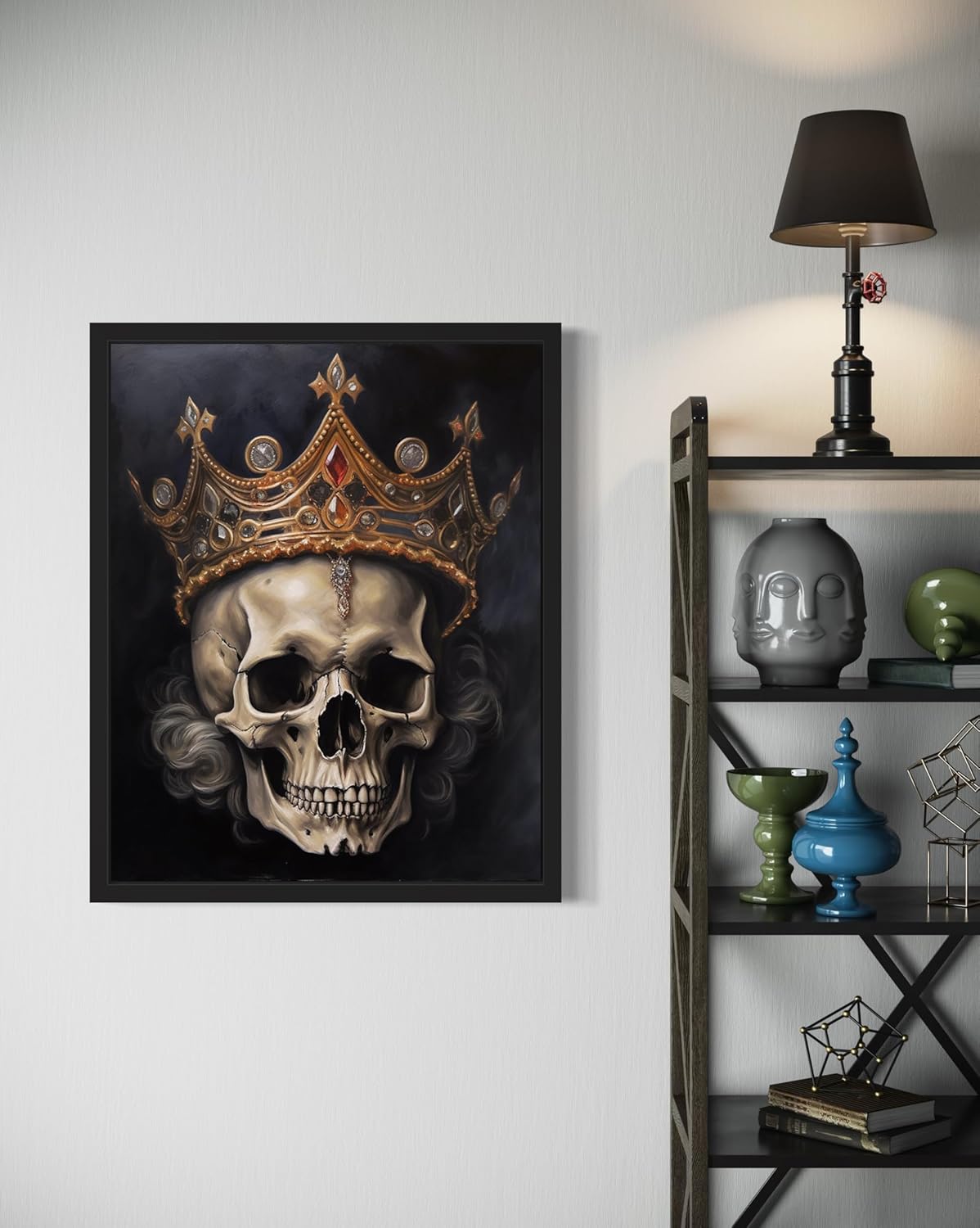 Skull Queen Poster Art Print, Halloween Scary Vintage Wall Art Academia Spooky Painting Decoration for Horror Prints, Gothic Posters Bedroom Decor 89 (Skull Queen, 11 x 14 inches, Unframed)