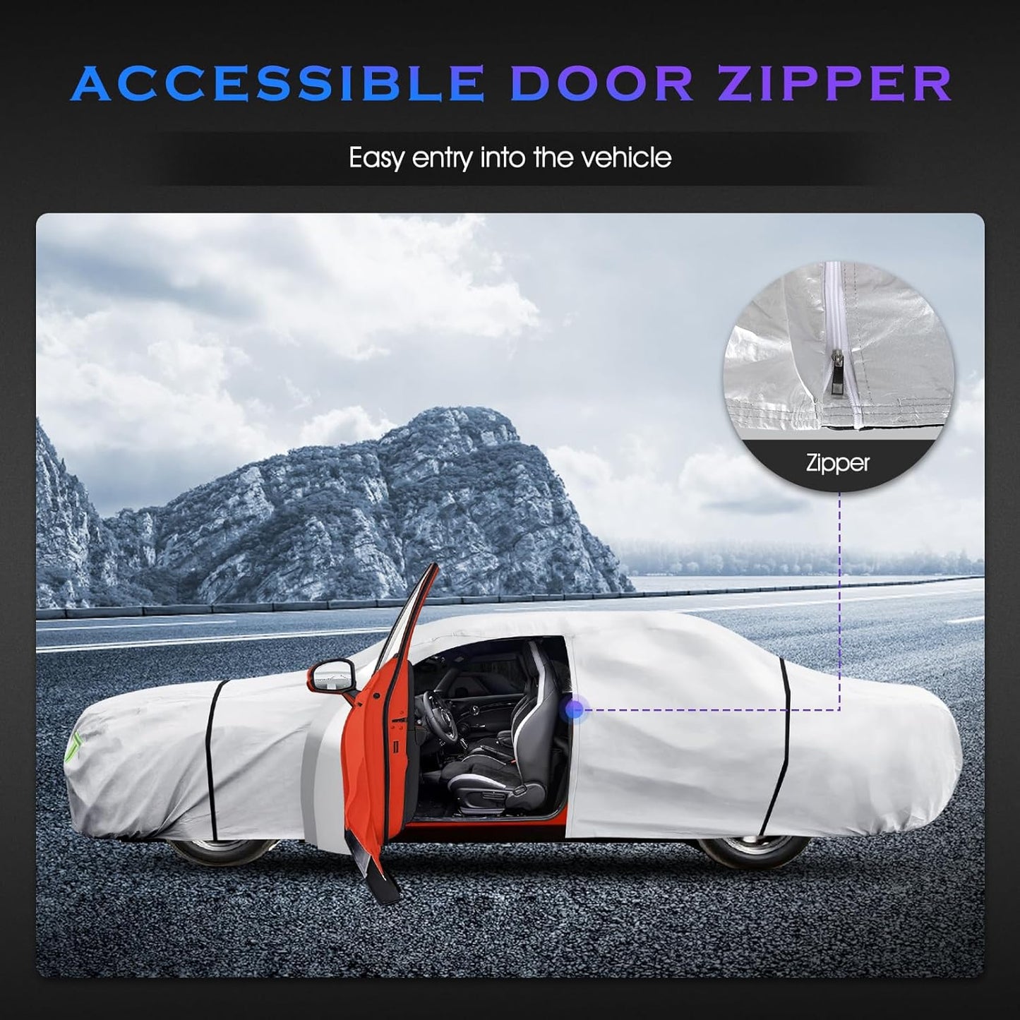 Car Cover Custom Fit for Dodge Challenger 2008-2025,6 Layers Truck Cover Waterproof All Weather for Automobiles,Outdoor Full Exterior Cover,Rain, Sun, Wind Protection,Silver