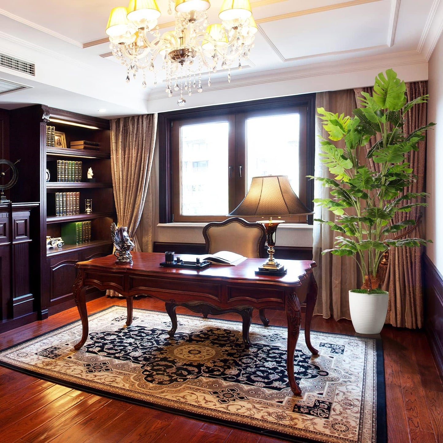 6.3ft Artificial Monstera Deliciosa Tree (75in) with Plastic Nursery Pot Faux Tree, Fake Tropical Split Leaf Palm Plant for Office House Farmhouse Living Room Home Decor (Indoor/Outdoor)