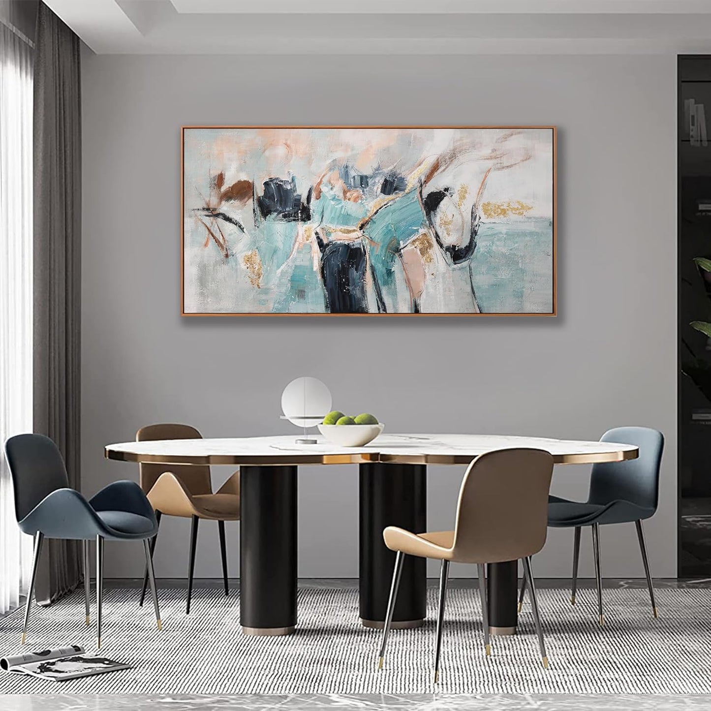 Wall Art Modern Minimalism Canvas Artwork Modern Paintings Colorful Fantasy Graffiti Framed Abstract Wall Art Decor Large Size For Living Room Kitchen Bedroom Office 29 * 58 Inch