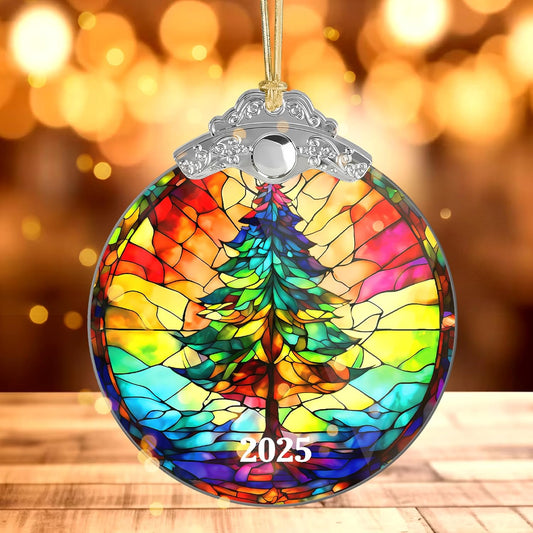 2025 Christmas Ornament, Stained Glass Effections, Christmas Tree 2D Acrylic Ornament Art, White Elephant Gifts, Christmas Ornament, Tree Ornaments, Christmas Decor (Christmas Tree)