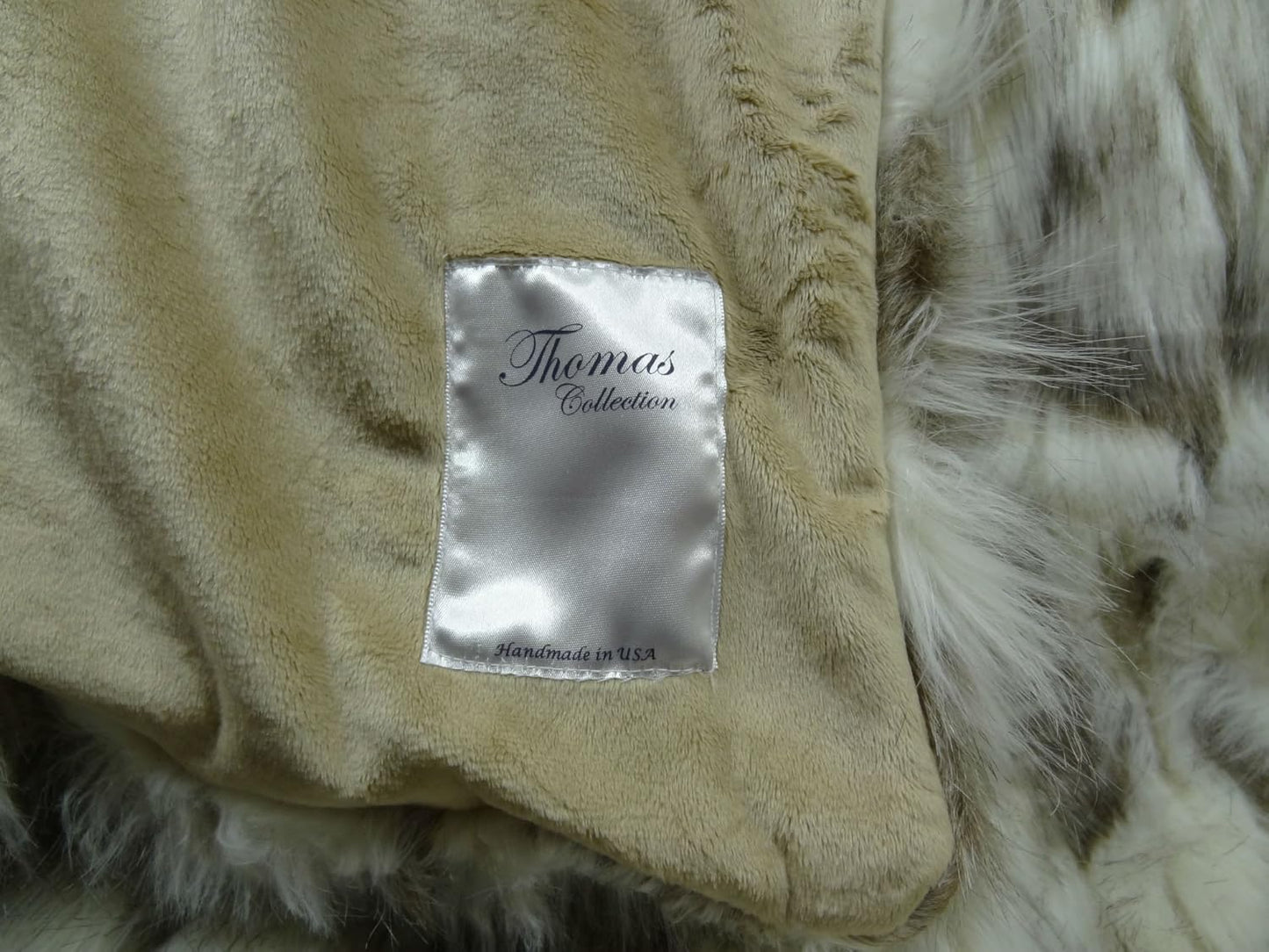 Ivory Faux Fur Throw Blanket & Bedspread - Tibet Fox Fur - Ivory Beige Luxury Faux Fur - Throw Blanket - Luxury Soft Faux Fur, Handmade in USA, 16445