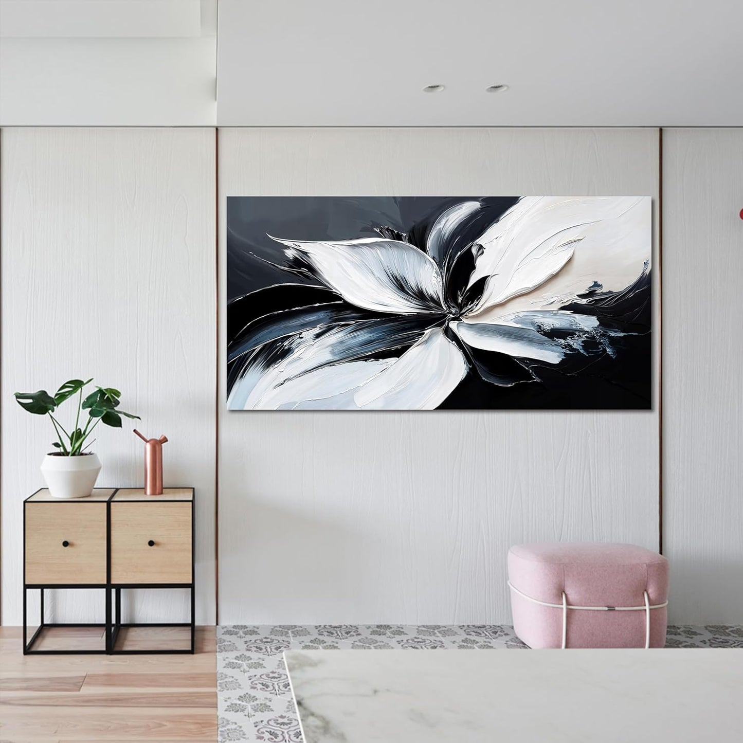 AIXMGSJS Canvas Abstract Wall Art Large Modern Black and White Wall Art Prints Abstract Canvas Art Wall Decor Wall Art for Living Room Artwork for Walls Home Office Decor 24" X 48"