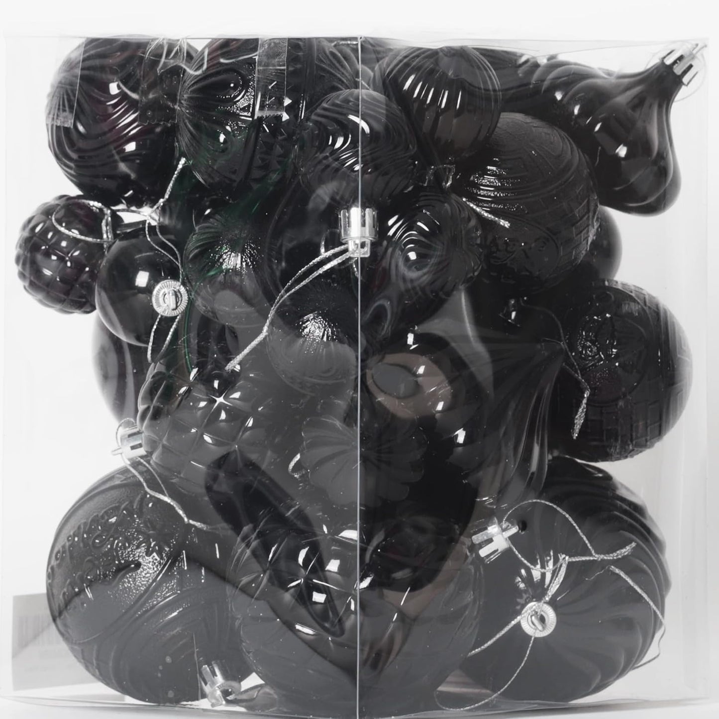 Christmas Ornaments Set with 36pcs Shatterproof Christmas Tree Decorations Multi-Size Christmas Ball Ornaments with 7 Styles Black