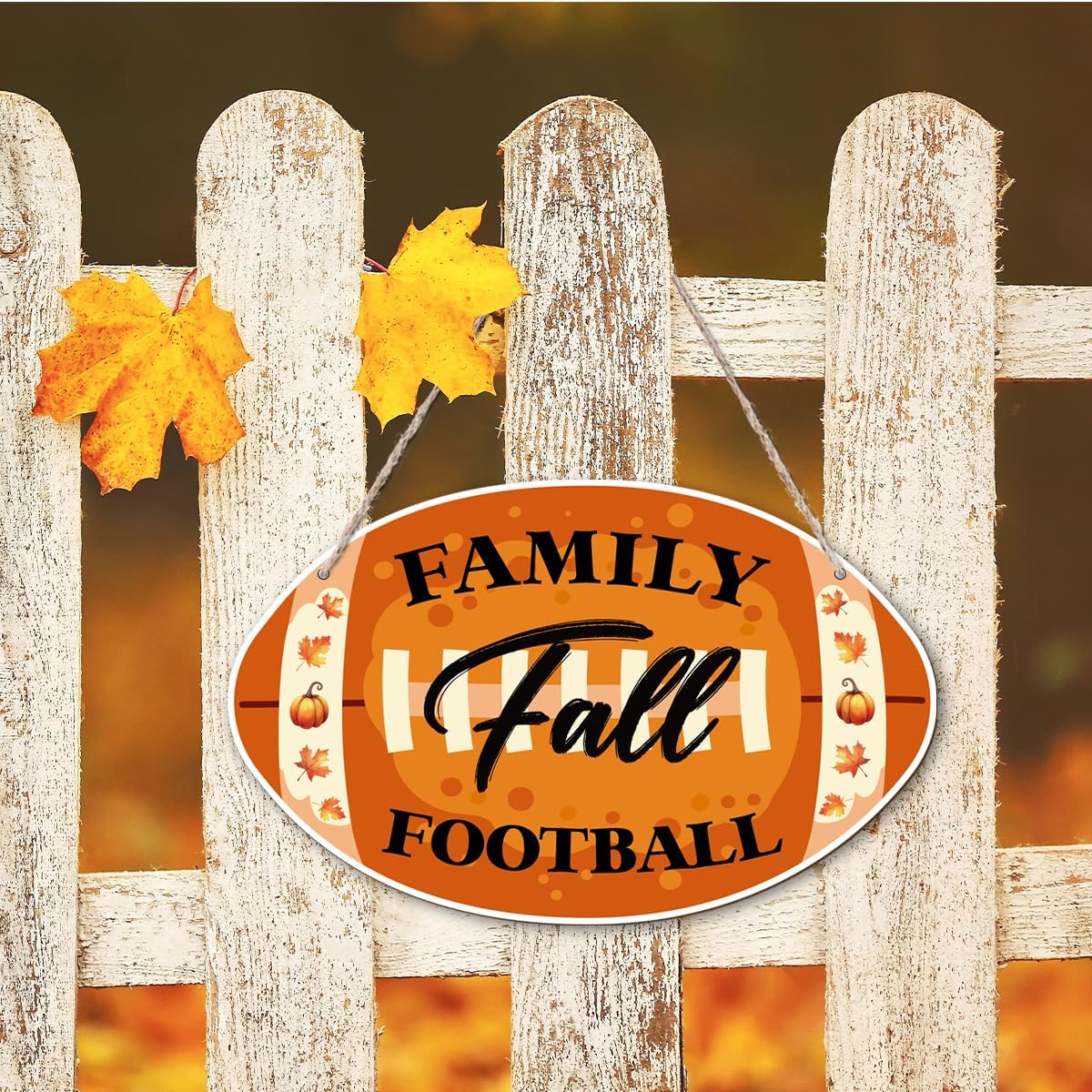 Autumn Wooden Signs, Rustic Thanksgiving Decoration, Home Interior And Exterior Decor, Autumn Harvest Thanksgiving Home Decor (Football), Housewarming Gift