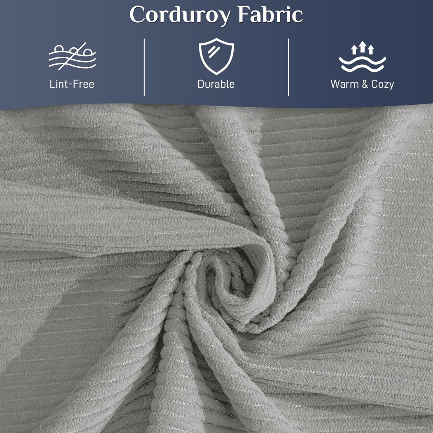 Convertible Sleeper Sofa Bed with Pillow, 4-in-1 Corduroy Folding Mattress Couch with Fixed-Shape Frame, Futon Fold Out Floor Sofa Cama Lounge Couch for Living Room Bedroom, Light Grey