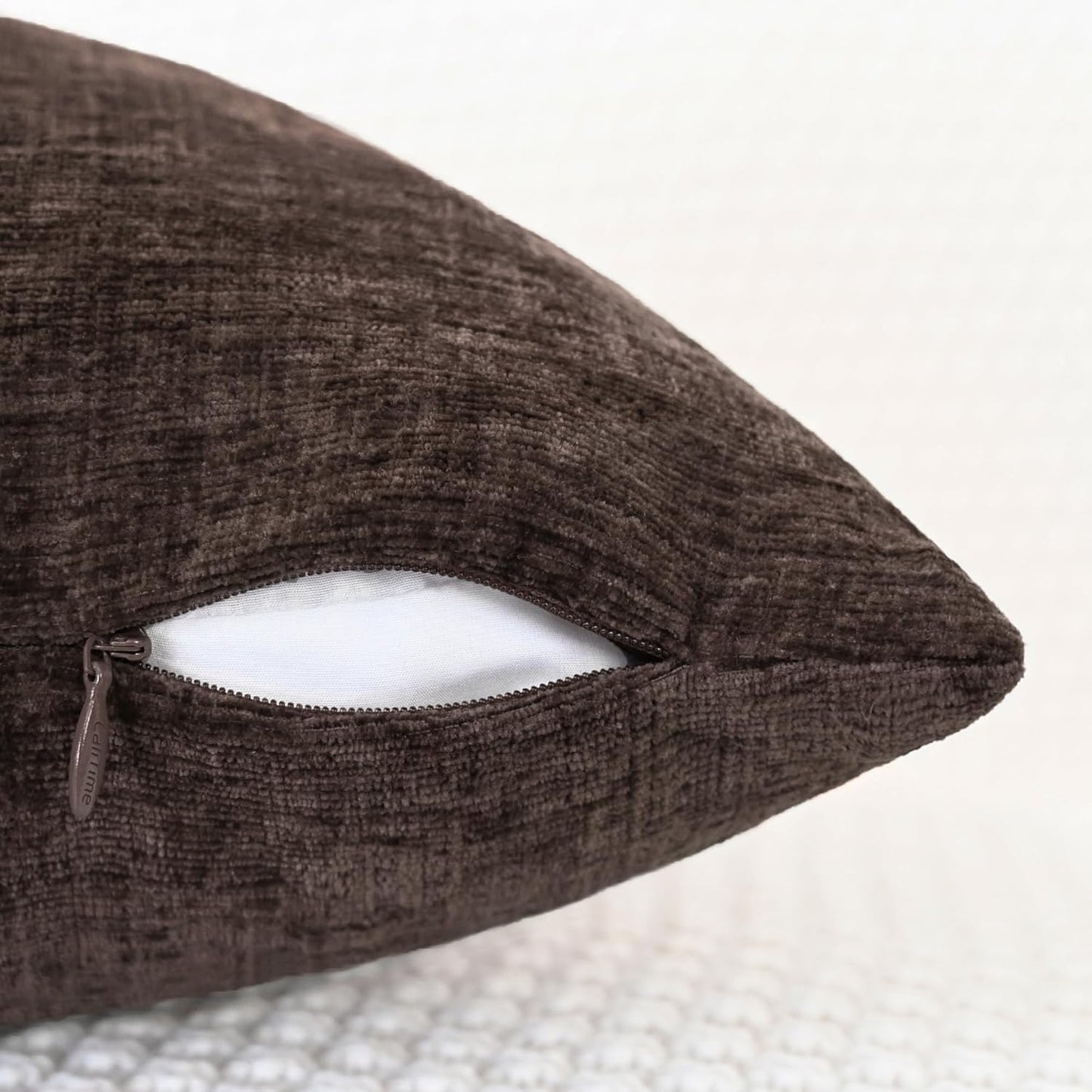 CaliTime Throw Pillow Covers Decorative 12 X 20 Inches Pack of 2 Cozy Chenille Cushion Cases for Couch Sofa Bed Living Room Home Coffee