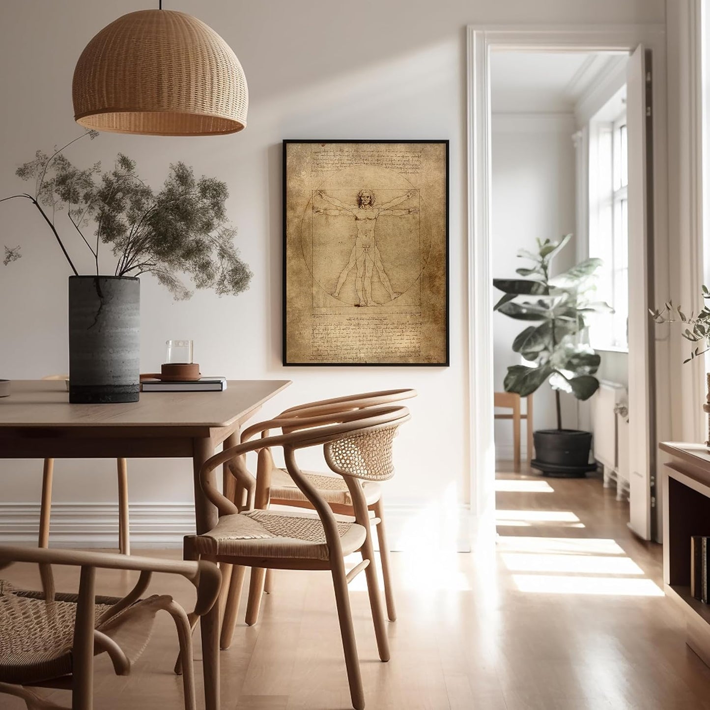 Poster Master Classic Leonardo Da Vinci Poster - Vintage Renaissance Print - Gift for Artist, Friend - Vitruvian Man, Proportion, Symmetry, Human Body - Wall Decor for Office, 24x32 Unframed Wall Art
