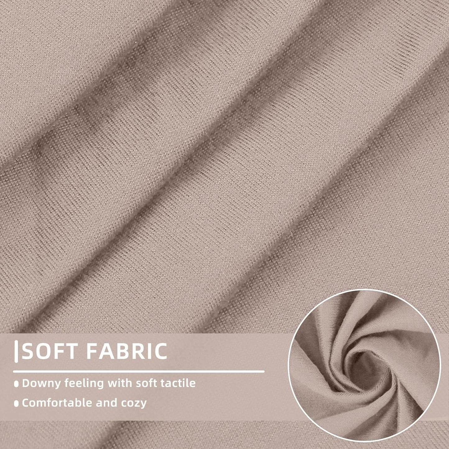 hyha Waterproof Couch Cushion Covers, Stretch Sofa Couch Seat Slipcover for Dog Washable, Non-Slip Waterproof Outdoor Cushion Covers for Patio Furniture Replacement (3 Pieces, Taupe)