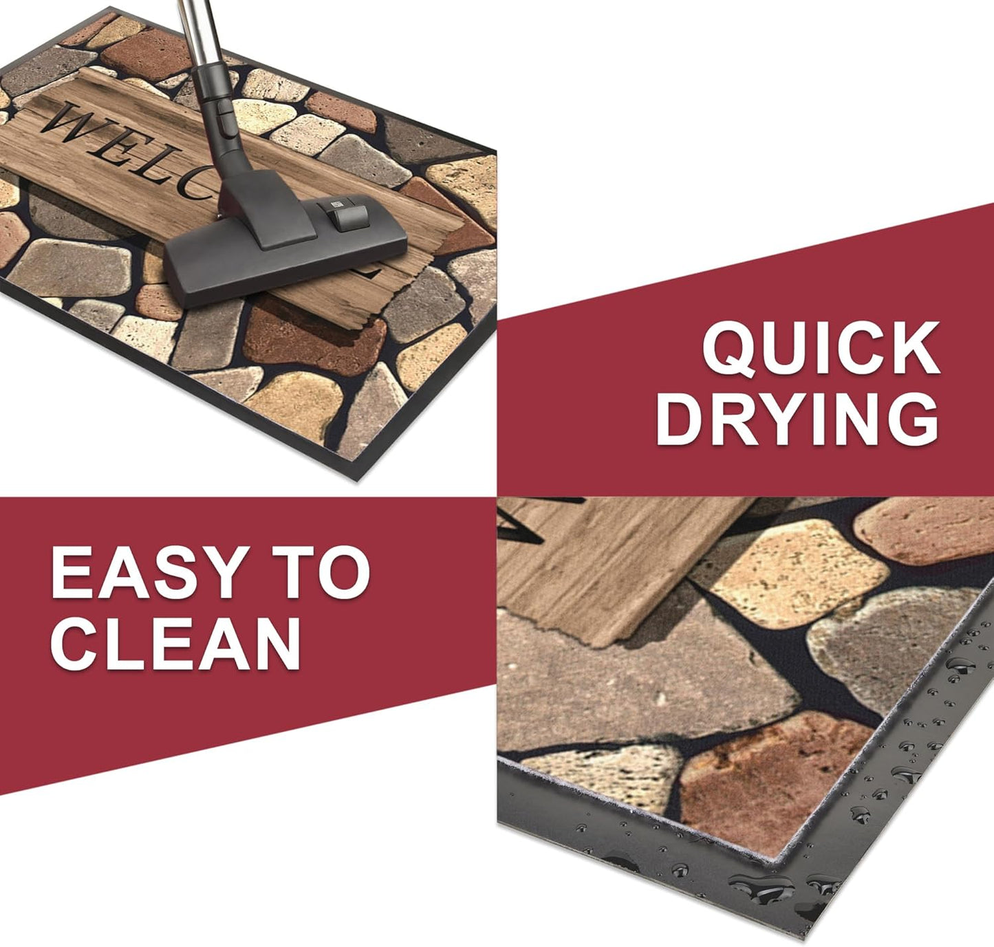 Floor Mat - for Indoor and Outdoor Use - Doormat - Non-Slip - Front Door Shoe Scraper - Size: 17x29