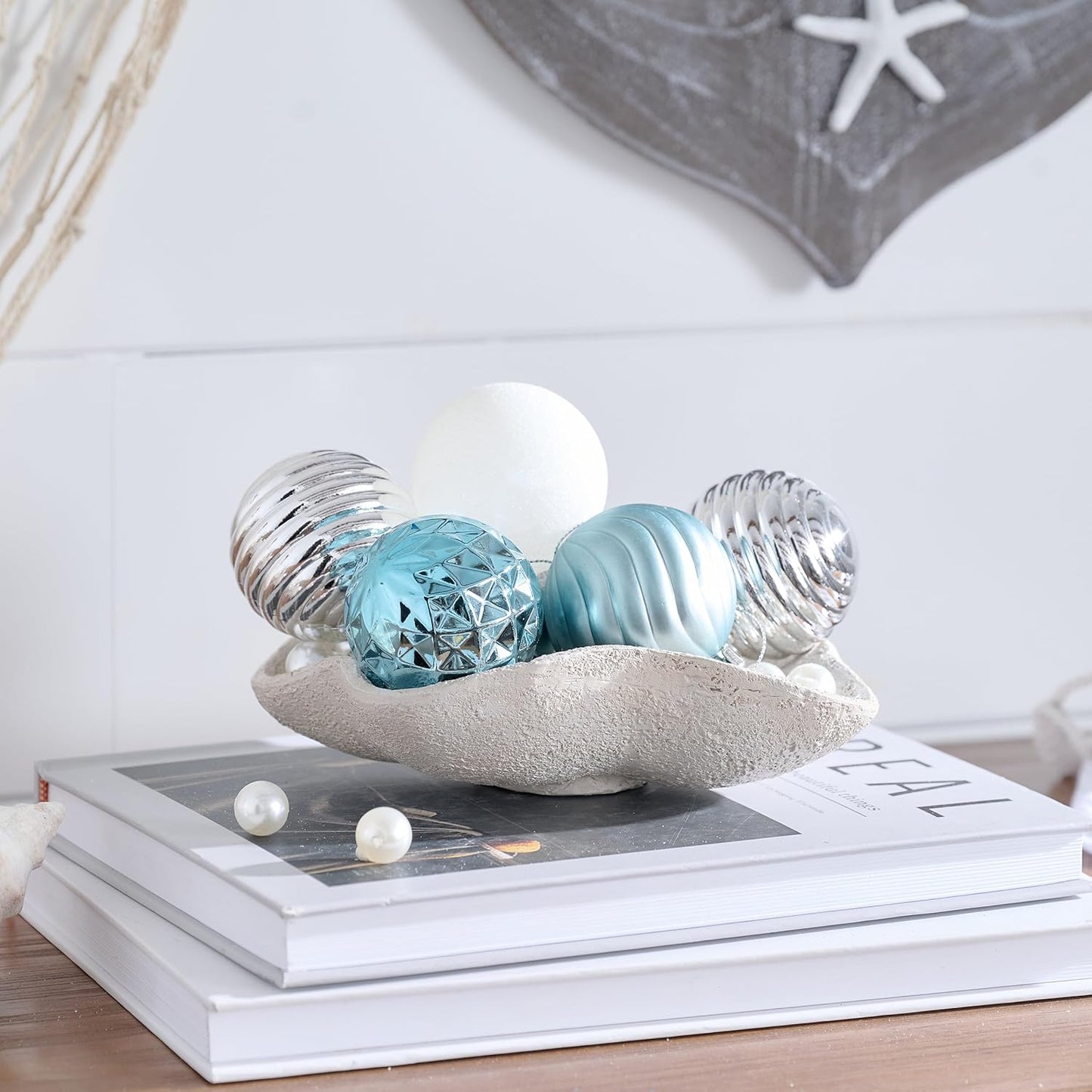 Valery Madelyn Christmas Ornaments Tree Decorations Set for Fall Halloween, 24ct Light Blue Silver Shatterproof Ball Ornaments, 2.36" Hanging Ornament Bulk for Xmas Holiday Party Decor