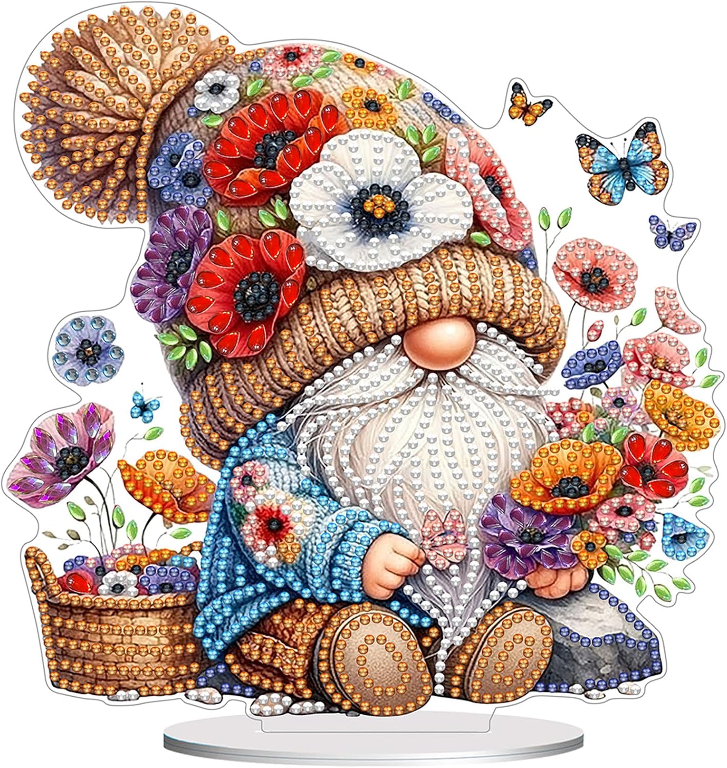 Diamond Painting Kits for Adults Beginners, 5D Full Drill Dwarf Crystal Art Desktop Ornament, DIY Single Sided Home Office Desk Decor, Creative Craft Gift Set with Tools