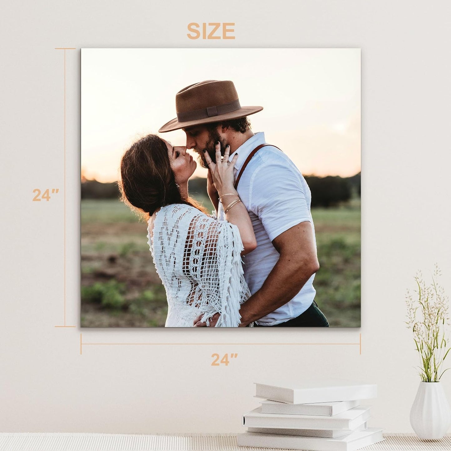 Tapuayts Personalized Custom Canvas Poster: Upload Your Image/Photo for Custom Photo-to-Poster Printing, Quality Wall Art Print (24" X 24")