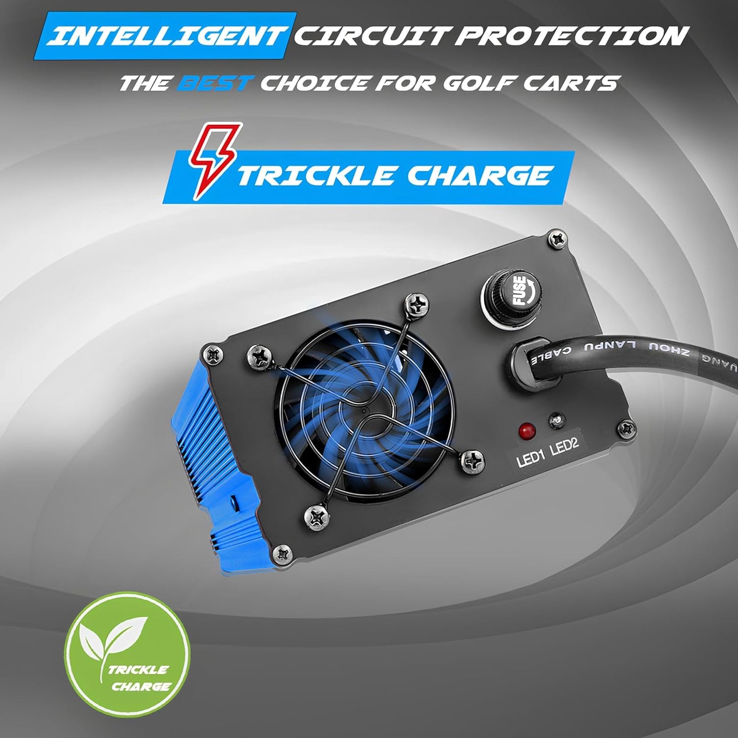 10 Amp 48 Volt Golf Cart Battery Charger for EZGO RXV&TXT,with Trickle Charge,Replace ezgo Charger 48 Volt