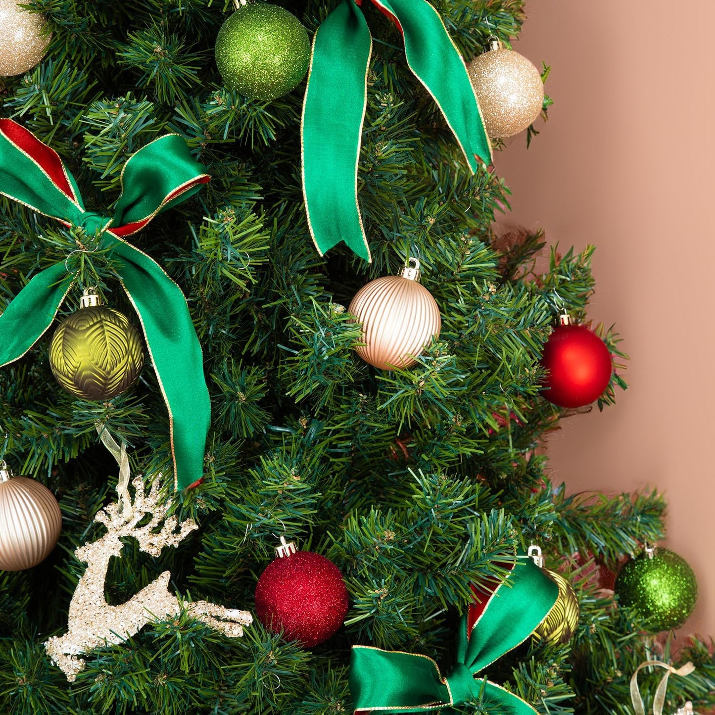 Every Day is Christmas Ornaments, Shatterproof Christmas Tree Ornament Set, Christmas Balls Decoration 50 Count (2.24"/57mm, Woodland)