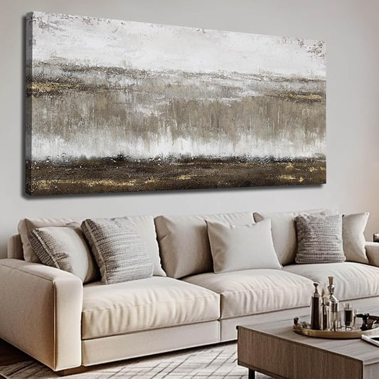 Canvas Wall Art - Abstract Wall Decor for Living Room - Grey Pictures Black and White Artwork for Walls Posters Aesthetic Office Home Bederoom Decorations 29x58 in