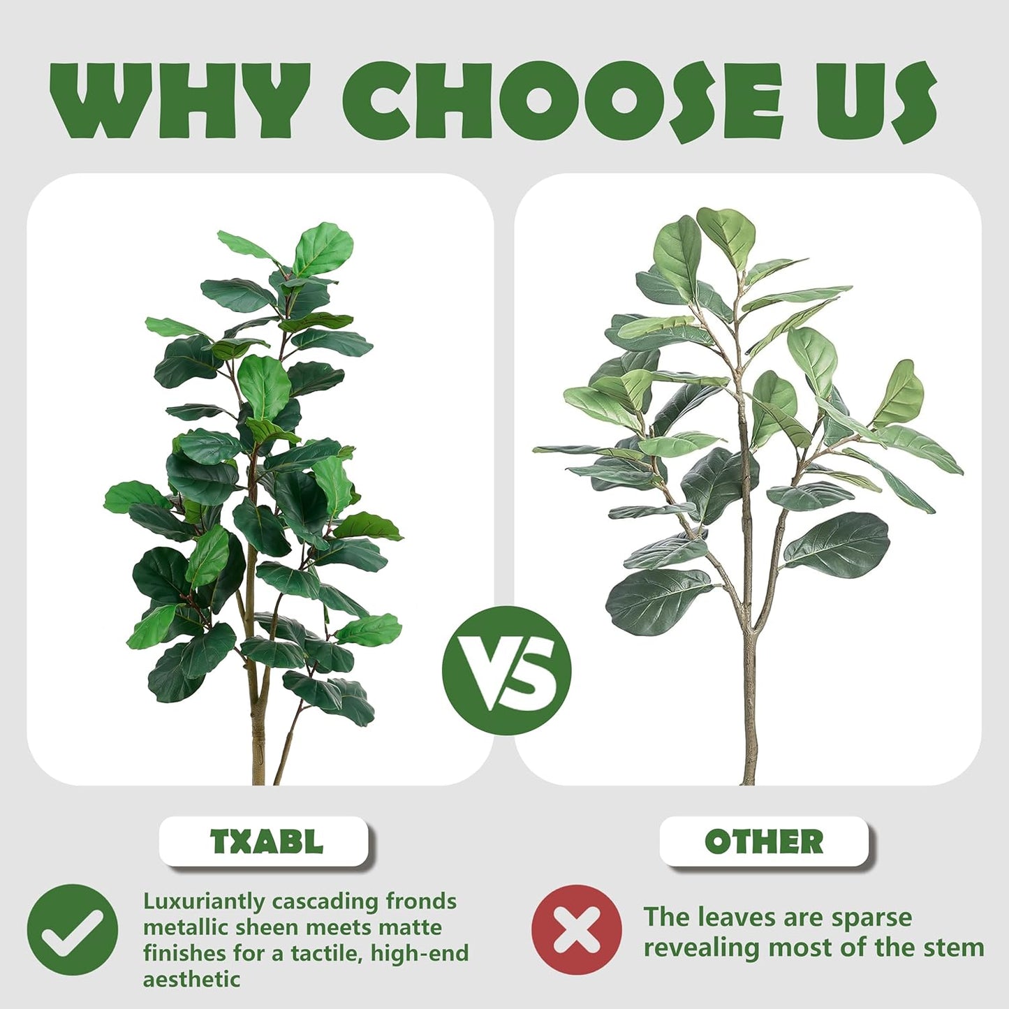 Artificial Fiddle Leaf Fig Tree, 6FT Tall Faux Ficus Lyrata Fake Tree in White Pot, Artificial Tree Indoor Decor, Fiddle Leaf Fig Tree Fake Plant for Home Office Living Room Decoration Modern